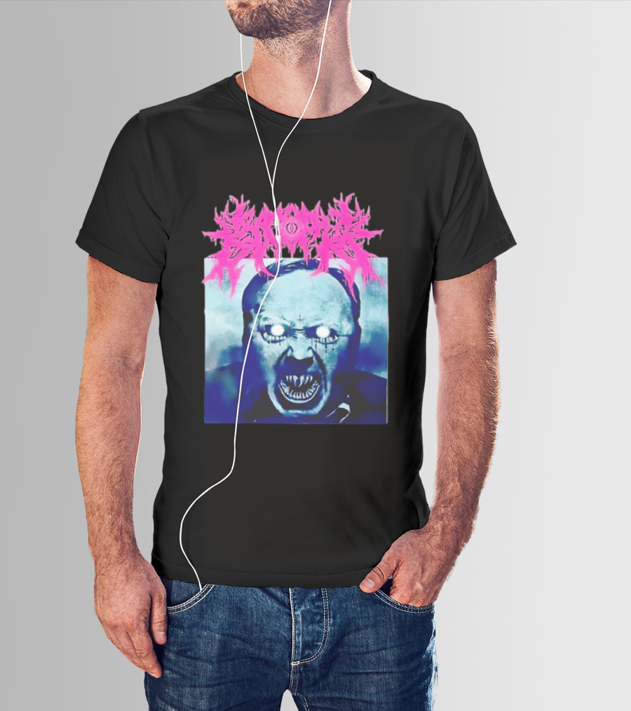 Gore Demon Face Glowing Eyes Death Metal Band T-Shirt