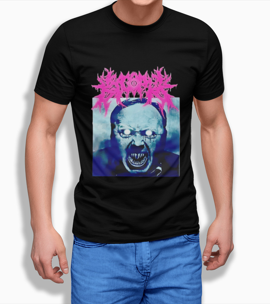 Gore Demon Face Glowing Eyes Death Metal Band T-Shirt