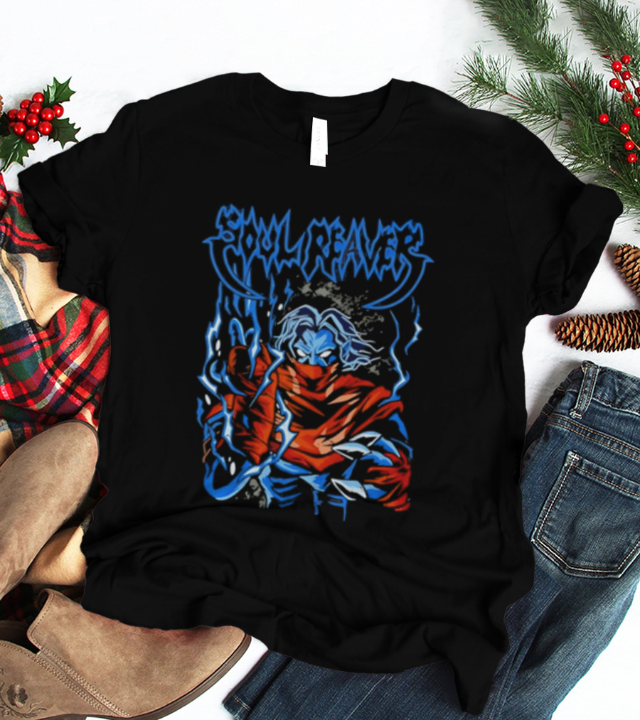 Soul Reaver Raziel Legacy Of Kain Blue Flames T-Shirt