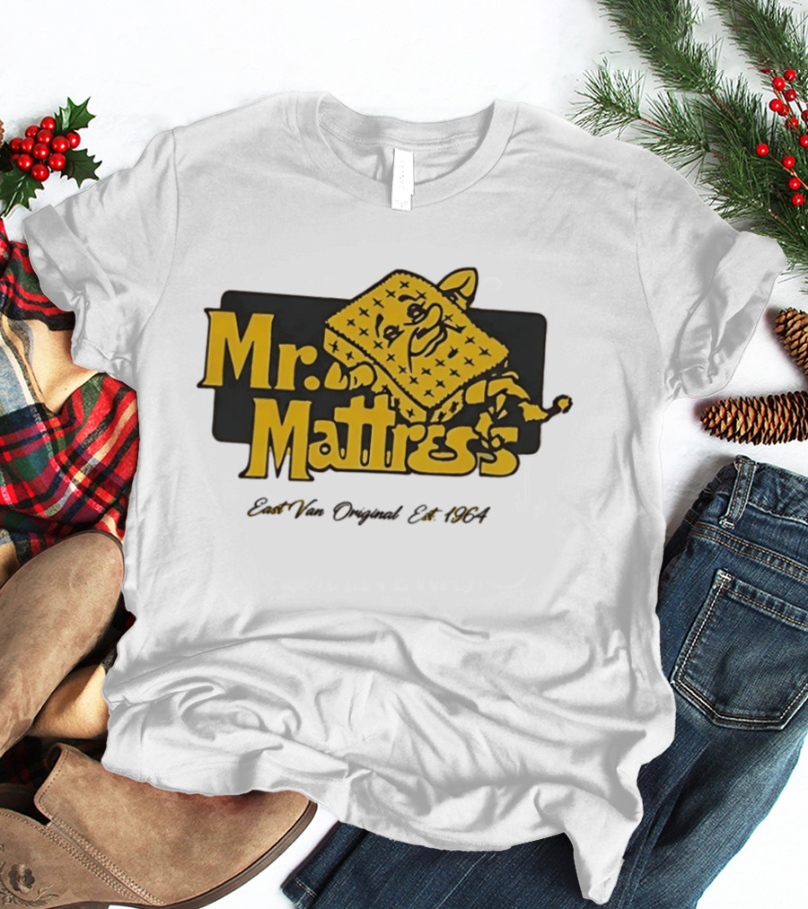 Mr Mattress East Van Original Est 1971 Flippable GOLD T-Shirt