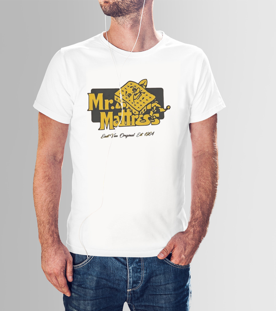 Mr Mattress East Van Original Est 1971 Flippable GOLD T-Shirt