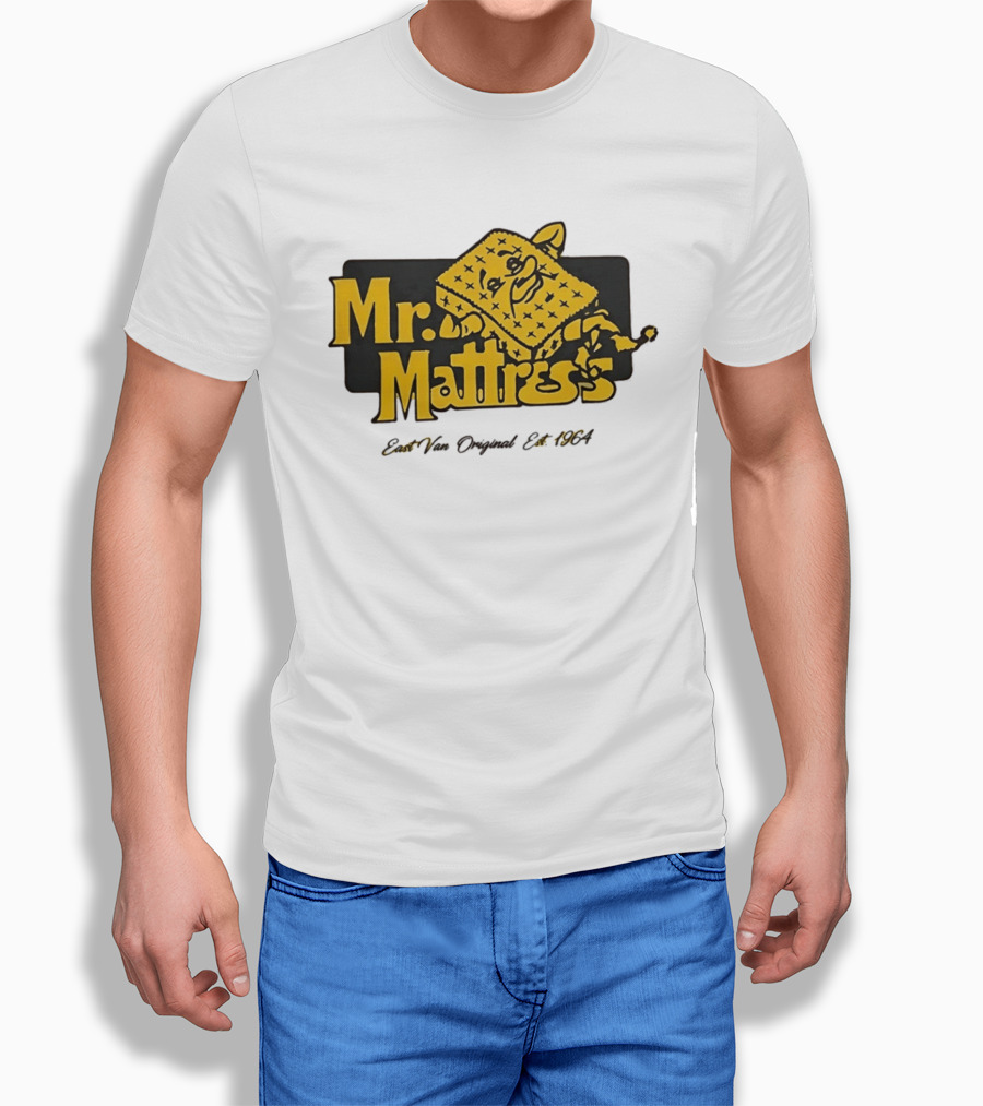 Mr Mattress East Van Original Est 1971 Flippable GOLD T-Shirt
