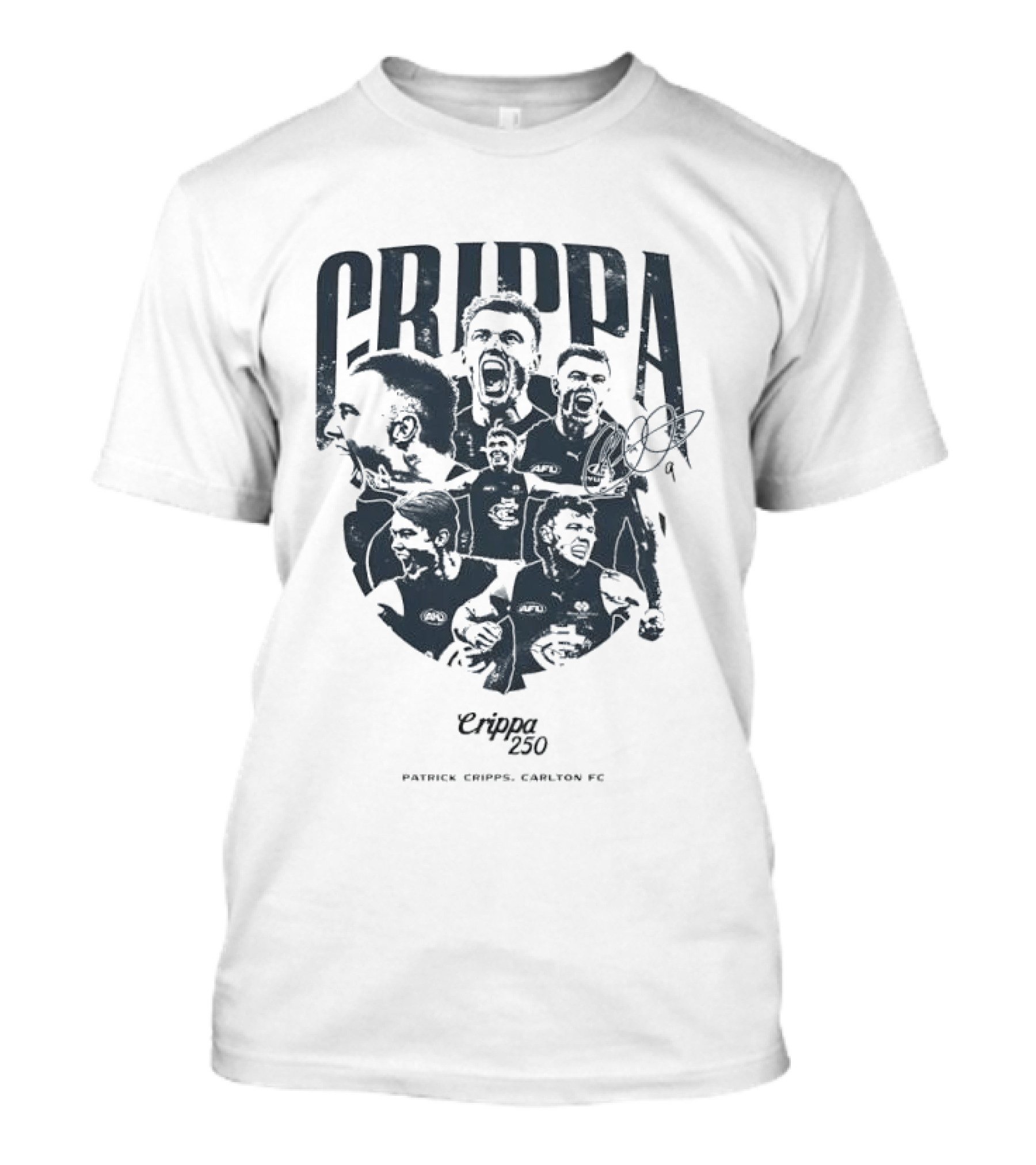 Crippa 250 Patrick Cripps Carlton FC Celebratory Milestone T-Shirt