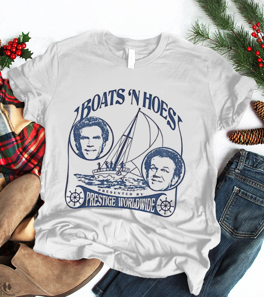 Boats 'N Hoes Presented By Prestige Worldwide Step Brothers Faces Sailboat T-Shirt