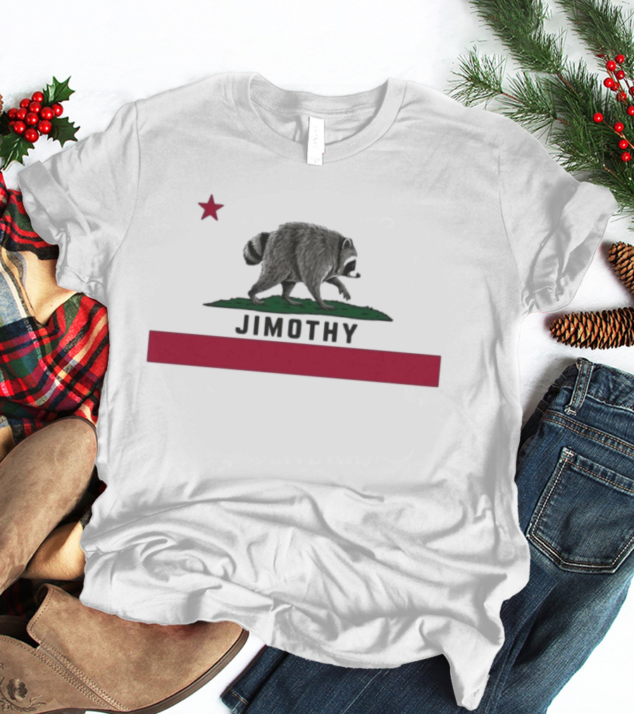 Jimothy Raccoon Republic Flag Star And Raccoon T-Shirt