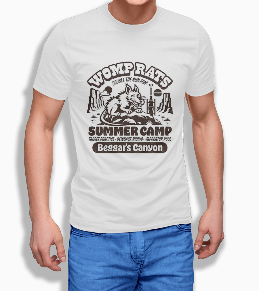 Womp Rats Summer Camp Double The Sun Fun Beggar's Canyon Adventure Scene T-Shirt