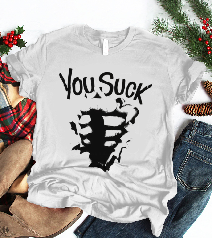 You Suck Horror Skeleton Ribcage T-Shirt