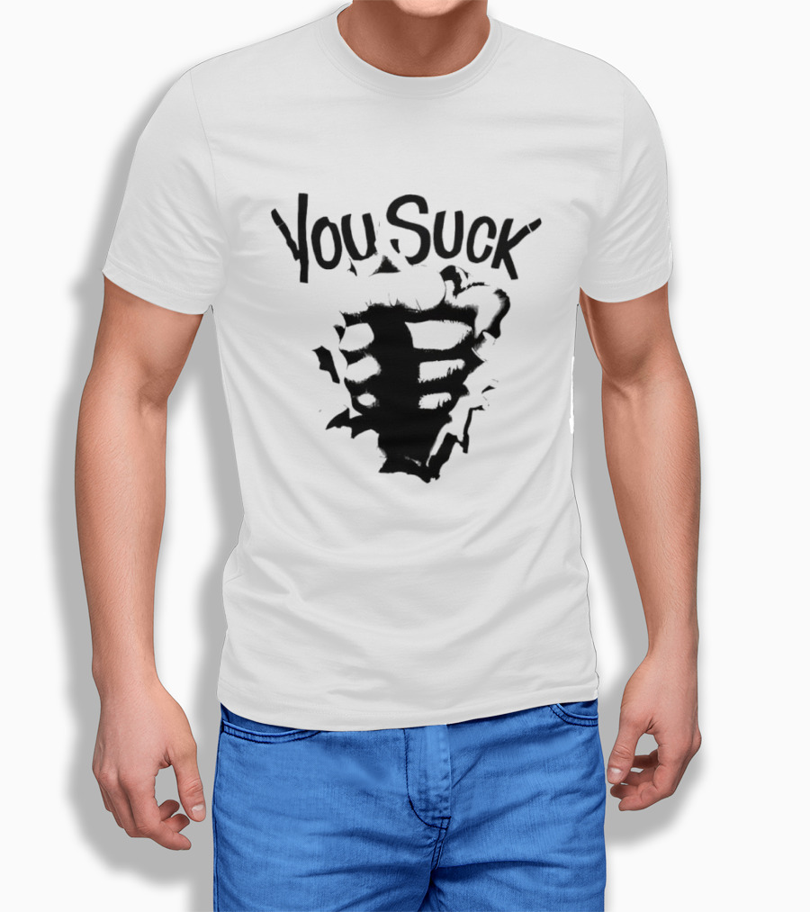 You Suck Horror Skeleton Ribcage T-Shirt