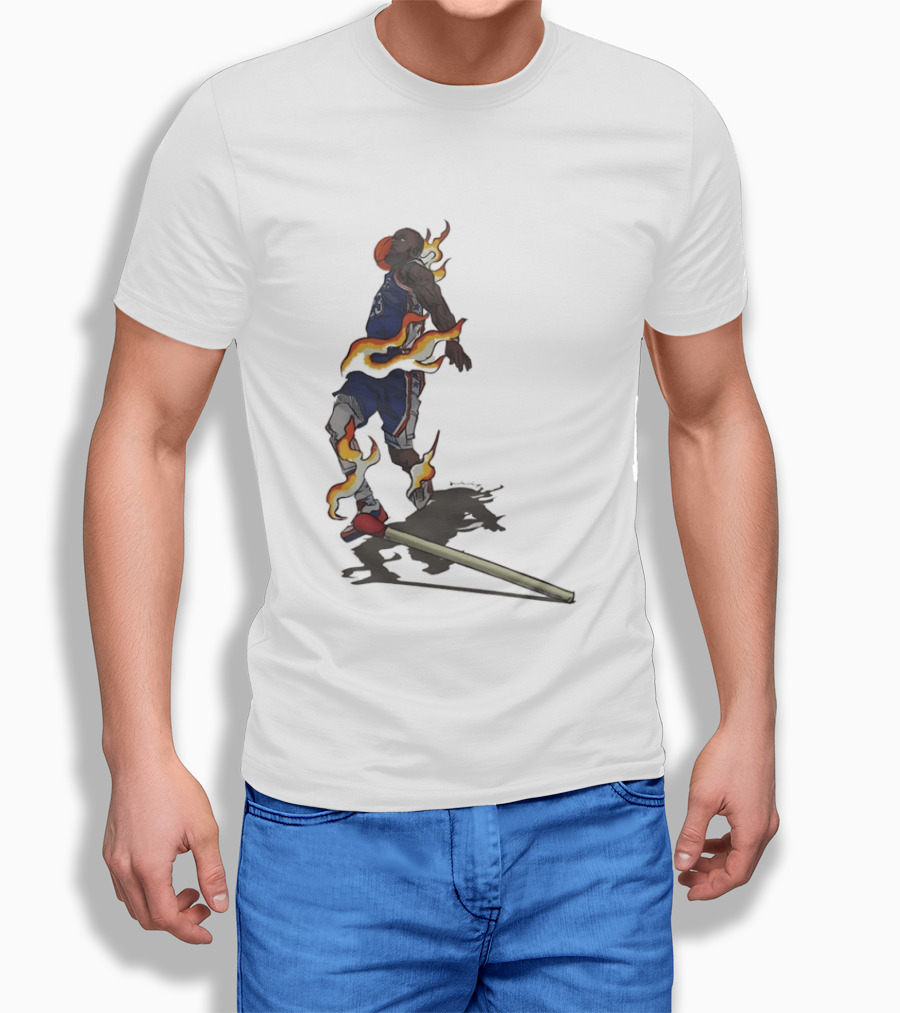 LeBron James 76ers Basketball Flame Dunk 23 T-Shirt