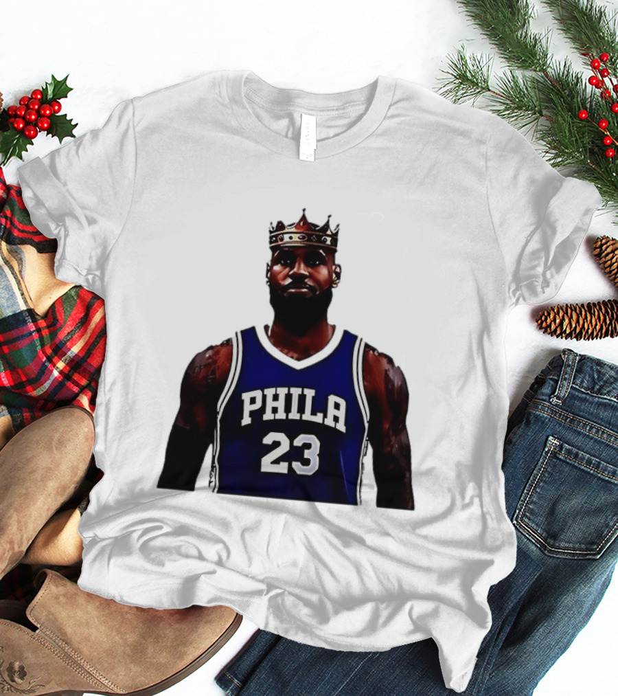 LeBron James Crown PHILA 23 Jersey Philadelphia 76ers Basketball T-Shirt