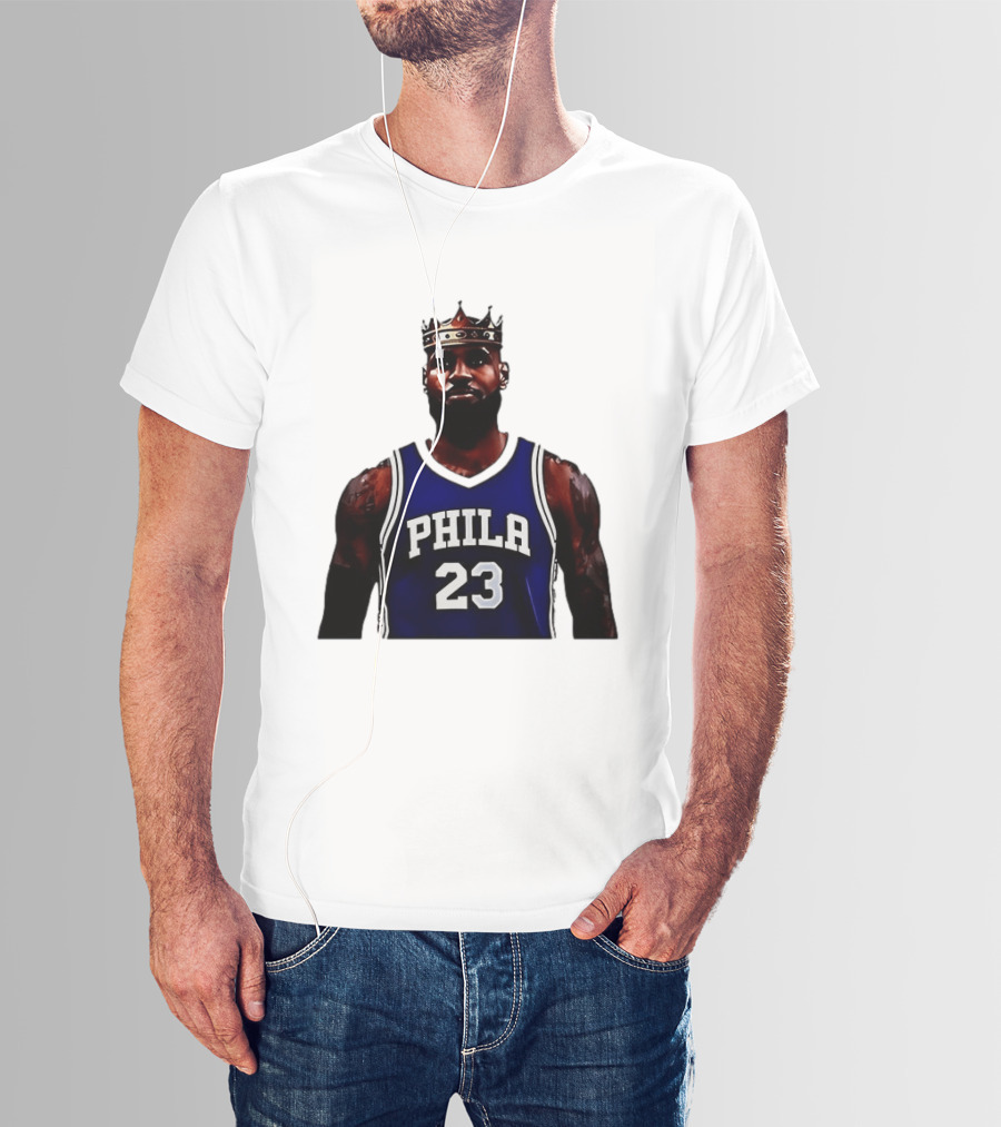 LeBron James Crown PHILA 23 Jersey Philadelphia 76ers Basketball T-Shirt