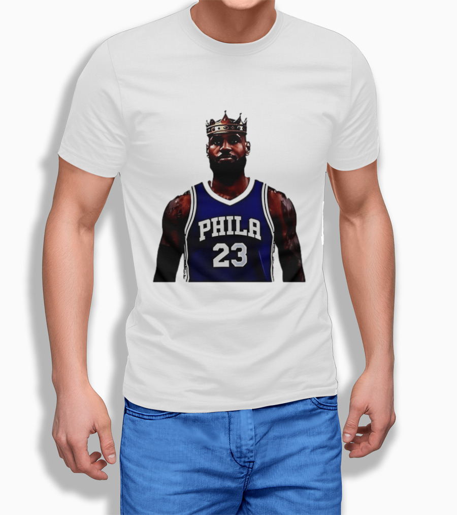 LeBron James Crown PHILA 23 Jersey Philadelphia 76ers Basketball T-Shirt