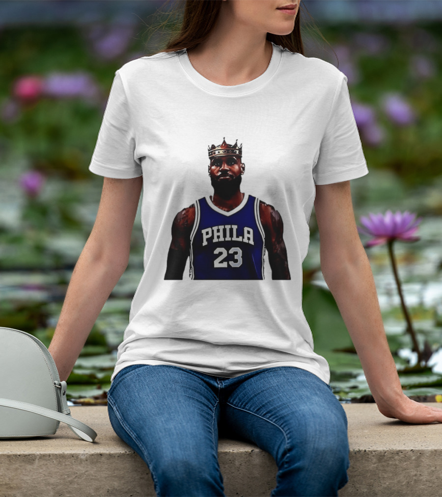 LeBron James Crown PHILA 23 Jersey Philadelphia 76ers Basketball T-Shirt