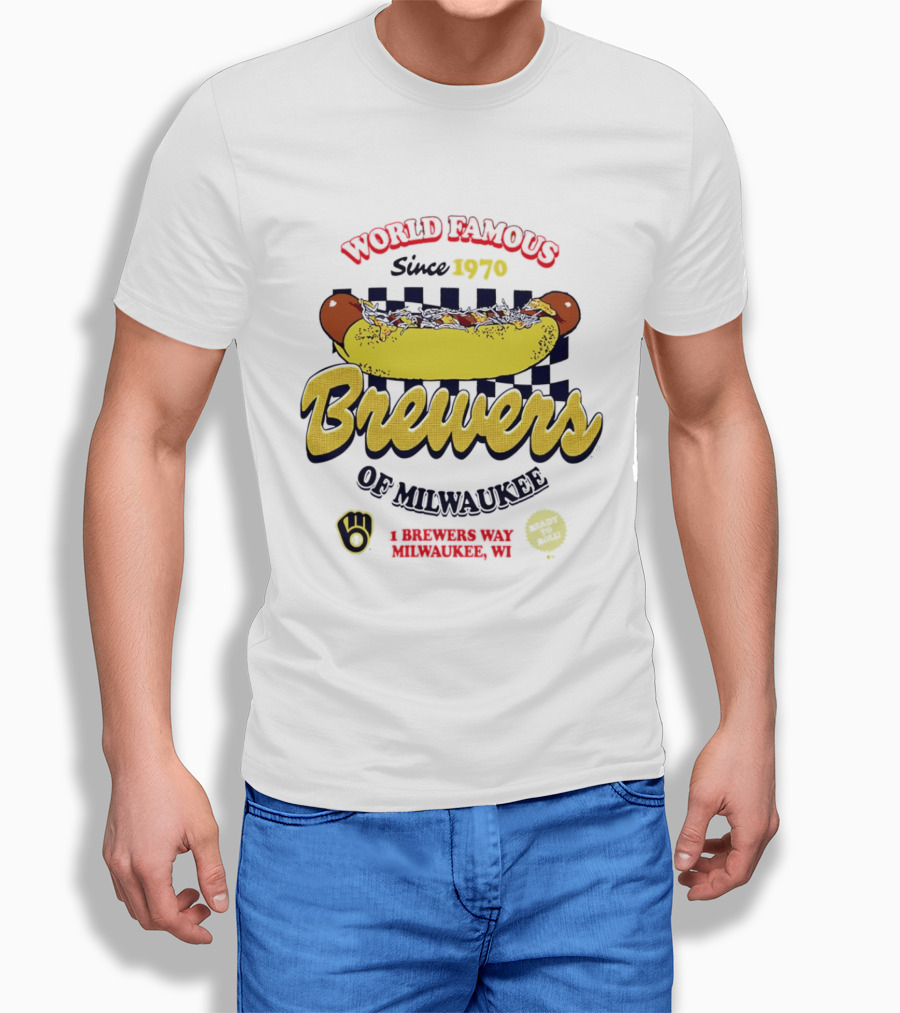 World Famous Brewers Of Milwaukee Since 1970 Hot Dog Milwaukee WI T-Shirt
