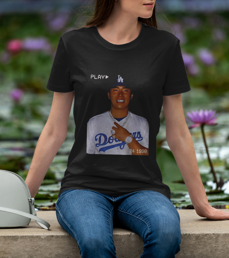 90s Yoshinobu Yamamoto Bootleg Rap Dodgers LA Jan 24 1998 T-Shirt