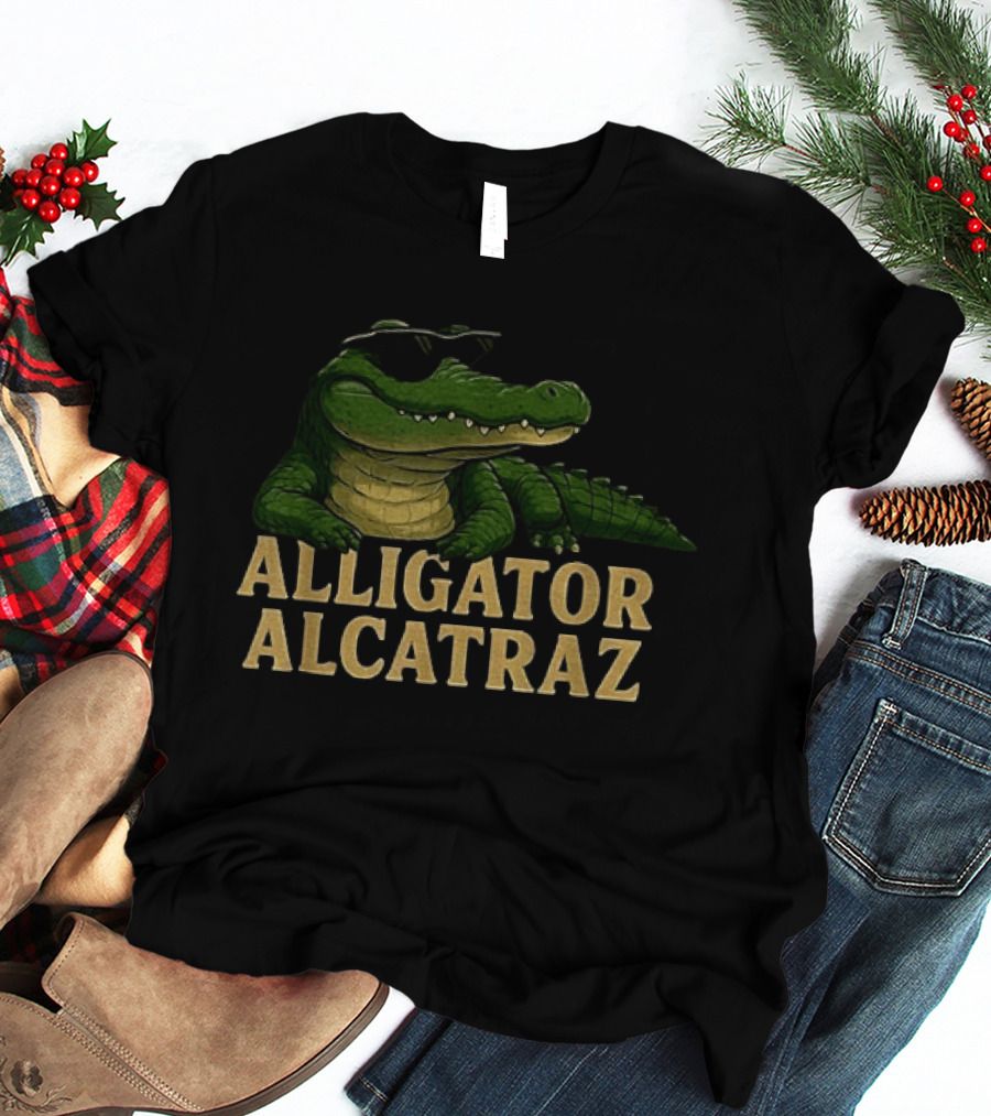 Alligator Alcatraz Sunglasses Meme Florida Humor T-Shirt