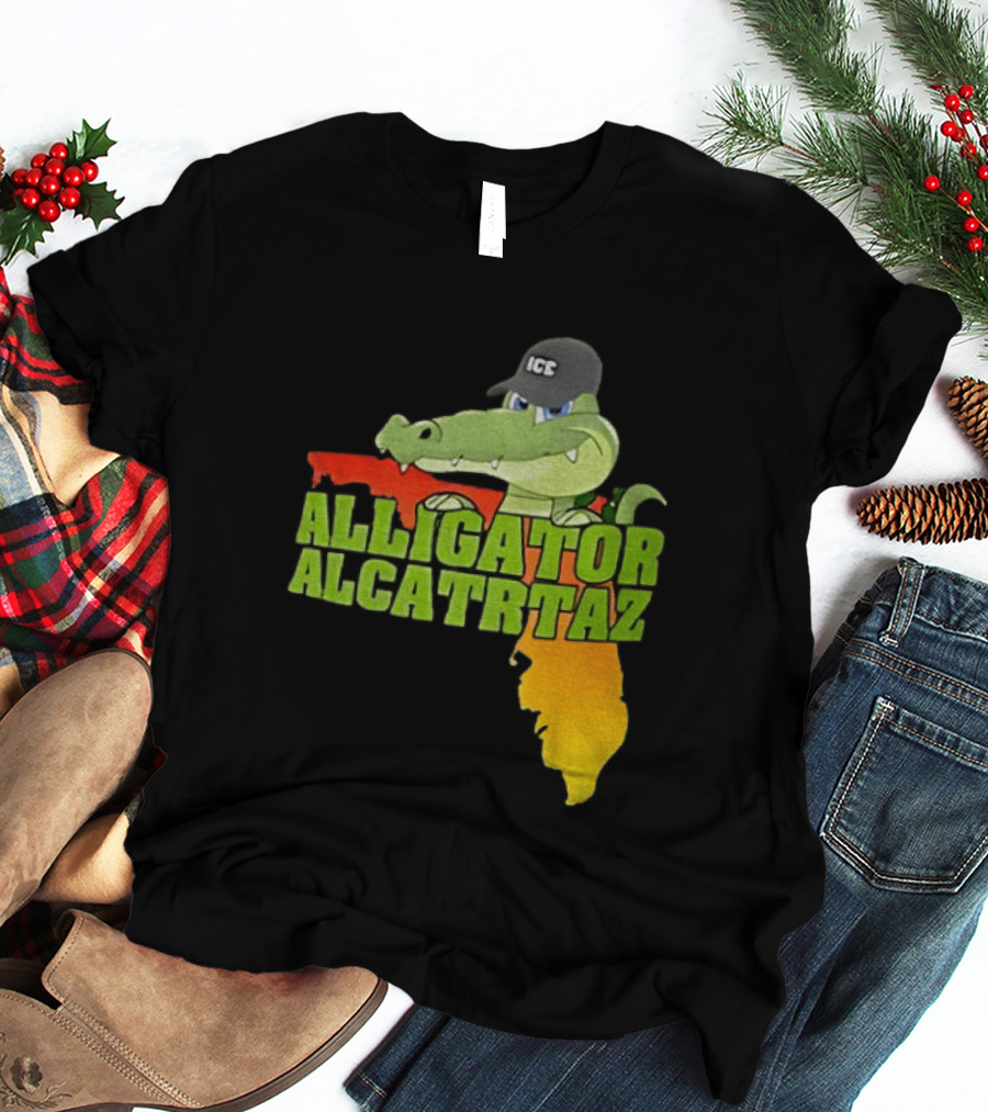 Alligator Alcatraz ICC Ice Cap Florida Map T-Shirt
