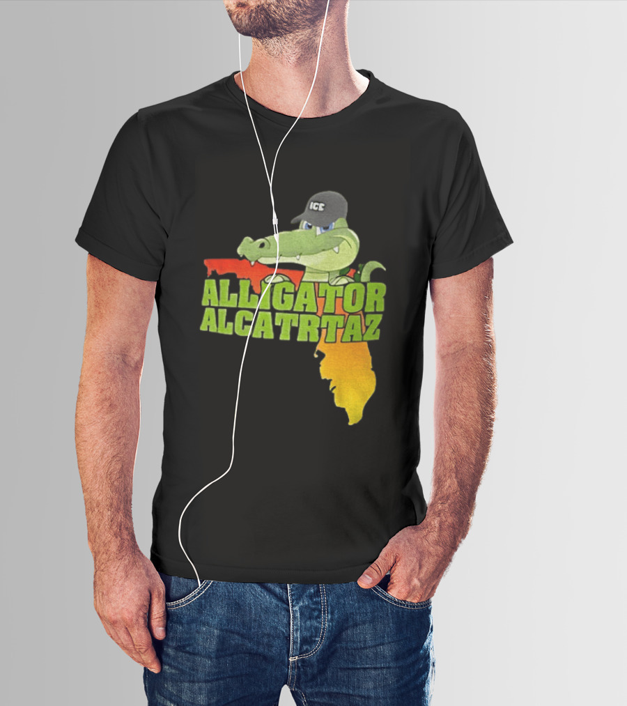 Alligator Alcatraz ICC Ice Cap Florida Map T-Shirt