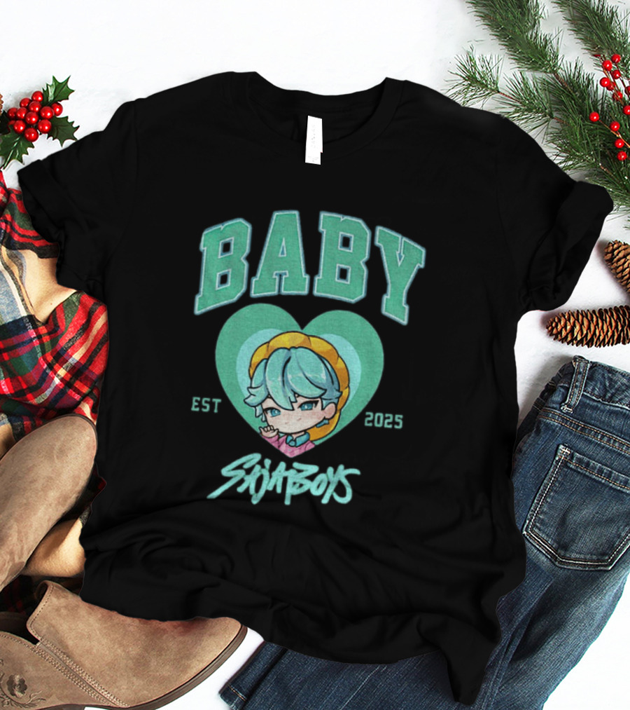 Baby Saja Boys Kpop Demon Hunters Est 2025 Anime Character Heart T-Shirt