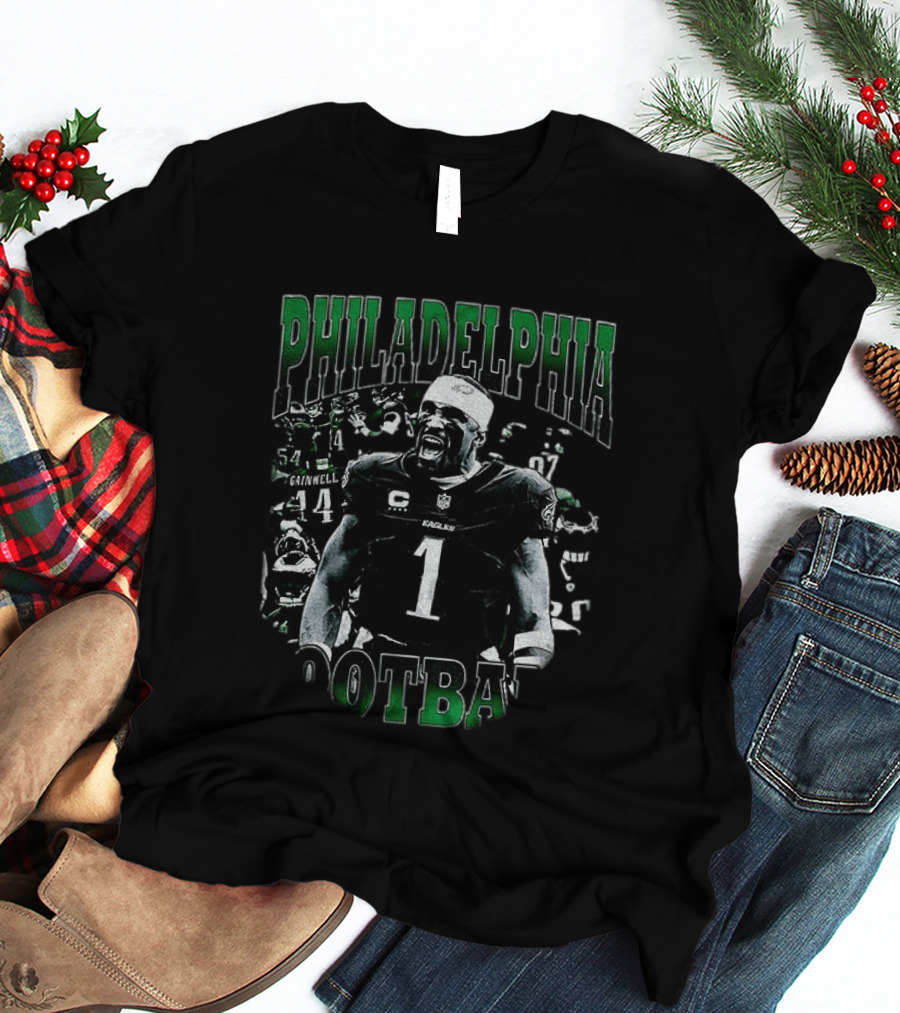 Philadelphia Eagles Football Jalen Hurts Shout Loudly Number 1 T-Shirt