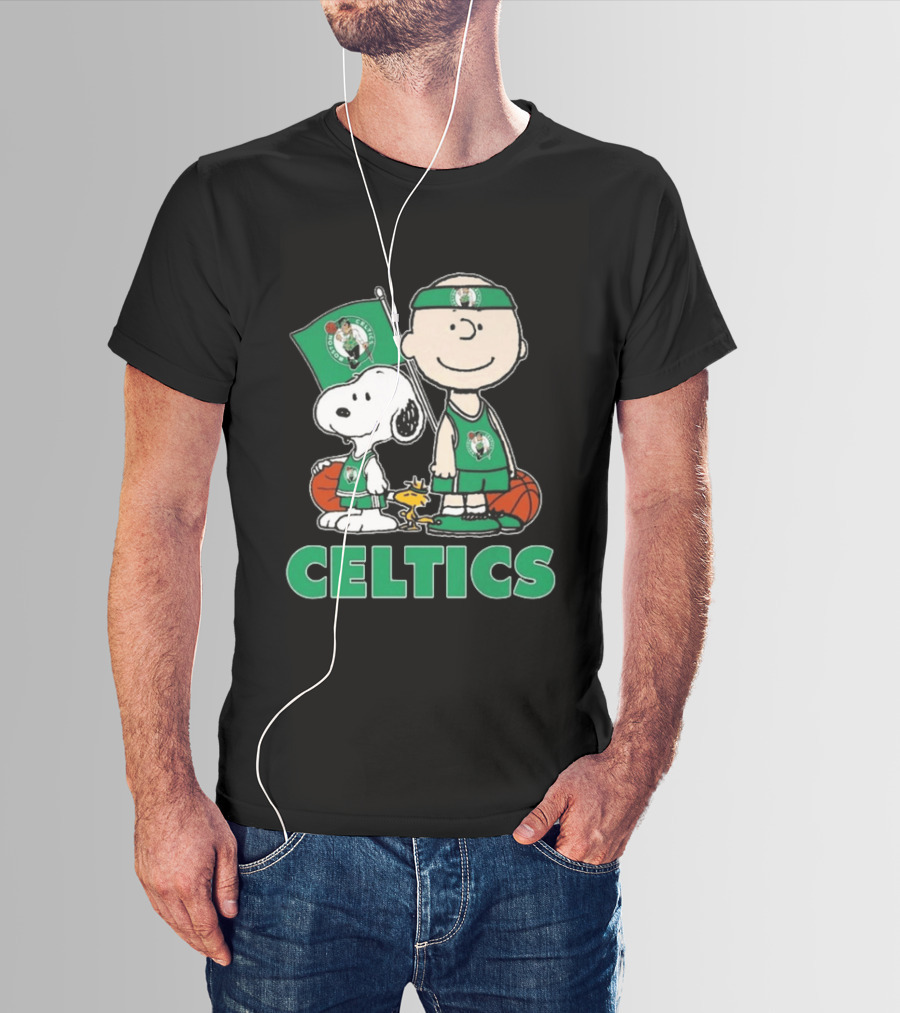 Boston Celtics Snoopy Charlie Brown Peanuts Friends Basketball 2024 T-Shirt