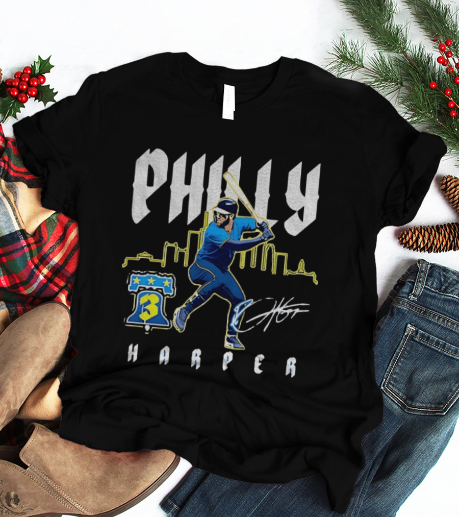 Philly Harper Bryce Philadelphia Phillies City Connect Player MLB Skyline T-Shirt