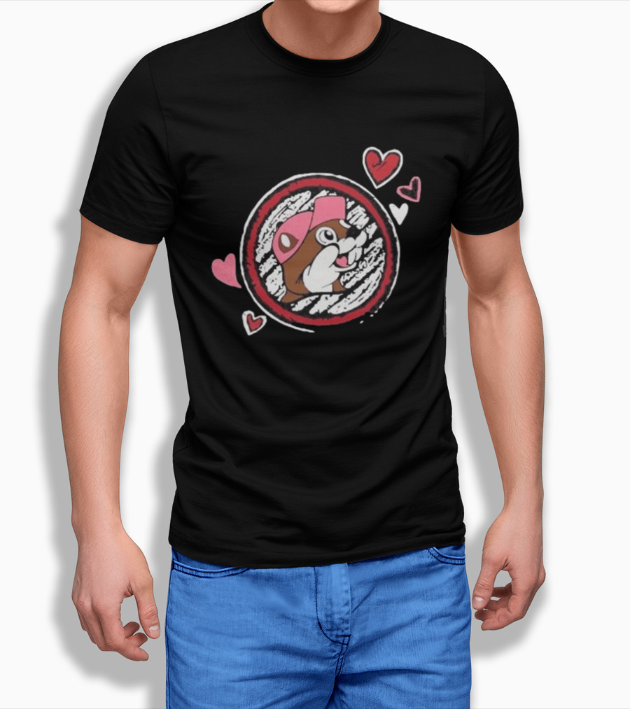 Buc Ee's Valentine's Beaver With Hearts And Cap T-Shirt