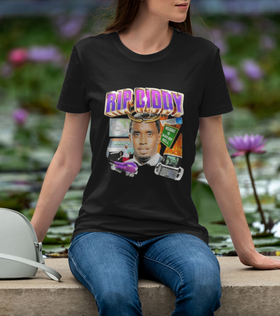 Sam Hyde Rip Diddy Welcome To Black Guy Hell Ciroc Wings 09 Typewriter T-Shirt