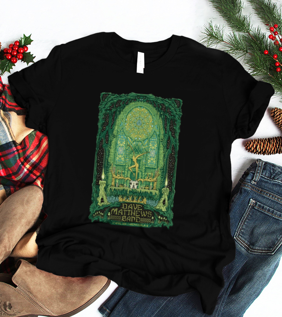 Dave Matthews Band 27 April 2024 3Arena Dublin IE Concert Art With Celtic And Candle T-Shirt