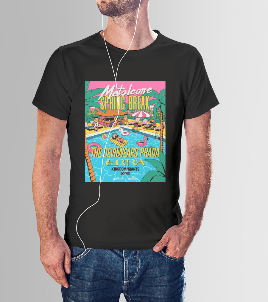 Metalcore Spring Break The Devil Wears Prada ERRA Kingdom Of Giants Acres Tour 2025 T-Shirt