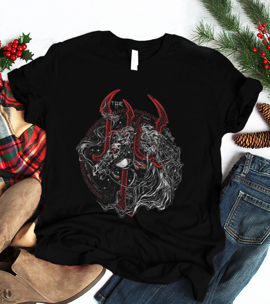 The Hu Mongolian Horse Charcoal Mythical Beast Symbolism T-Shirt