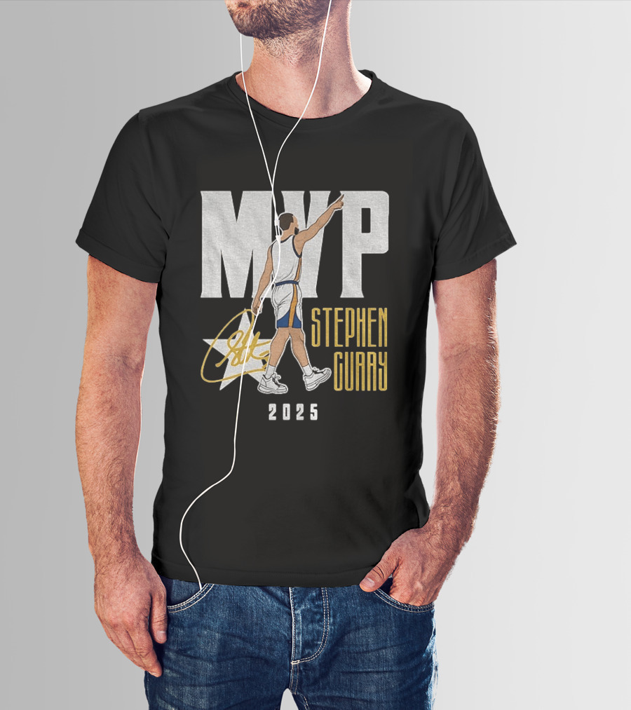 Stephen Curry MVP 2025 Basketball Champion Star Signature T-Shirt