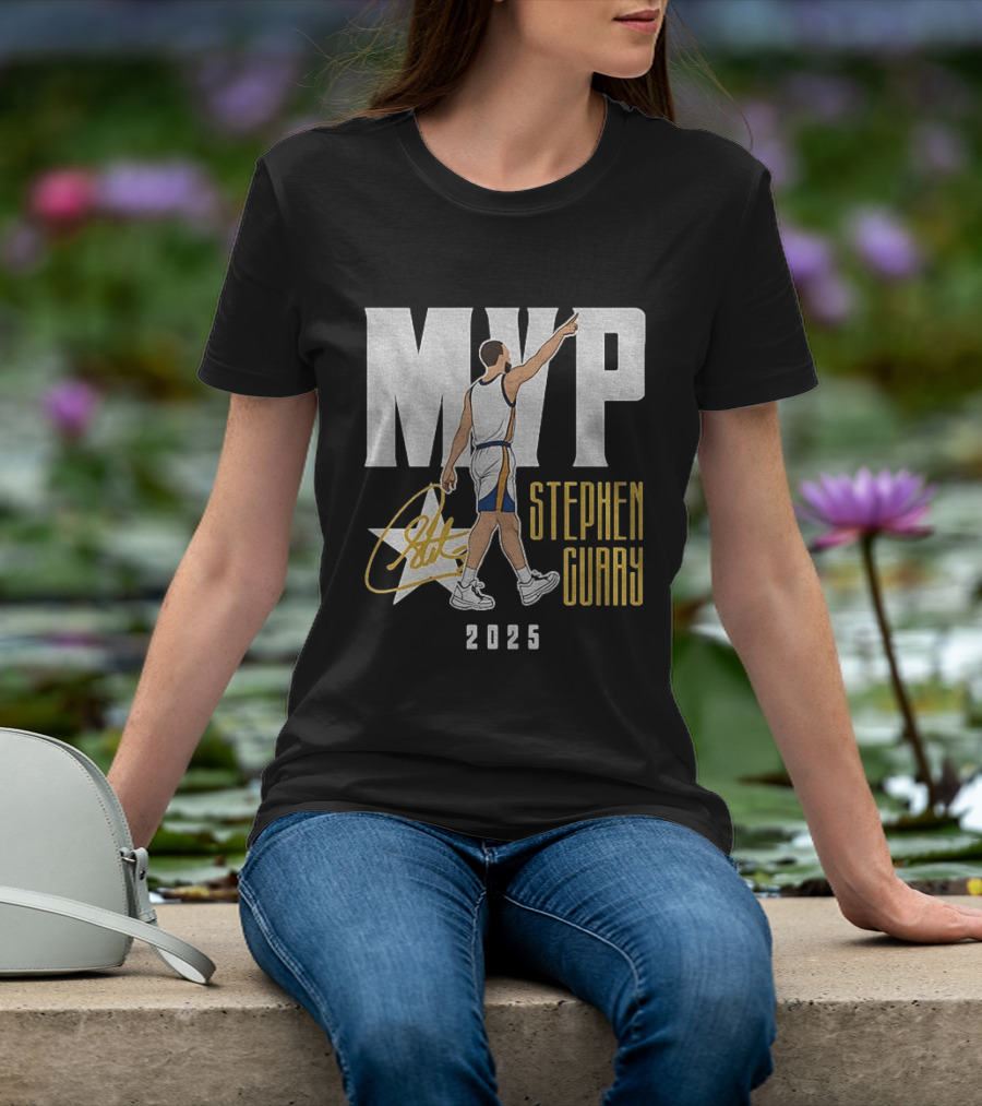 Stephen Curry MVP 2025 Basketball Champion Star Signature T-Shirt
