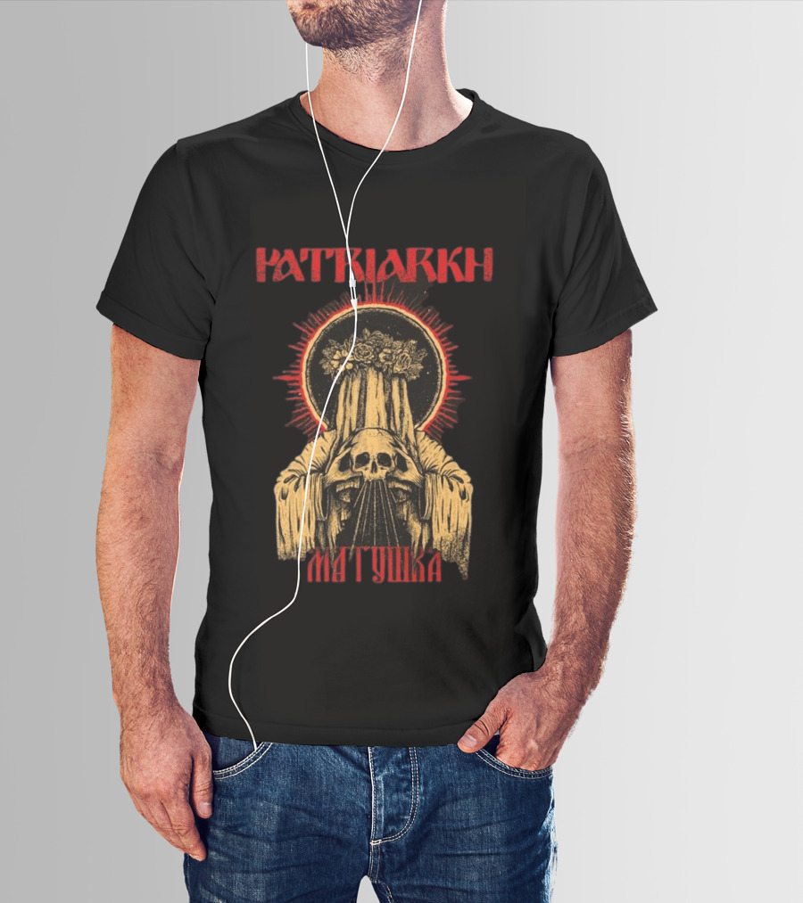 Patriarkh Matushka Skeleton Halo Floral Hooded Figure T-Shirt