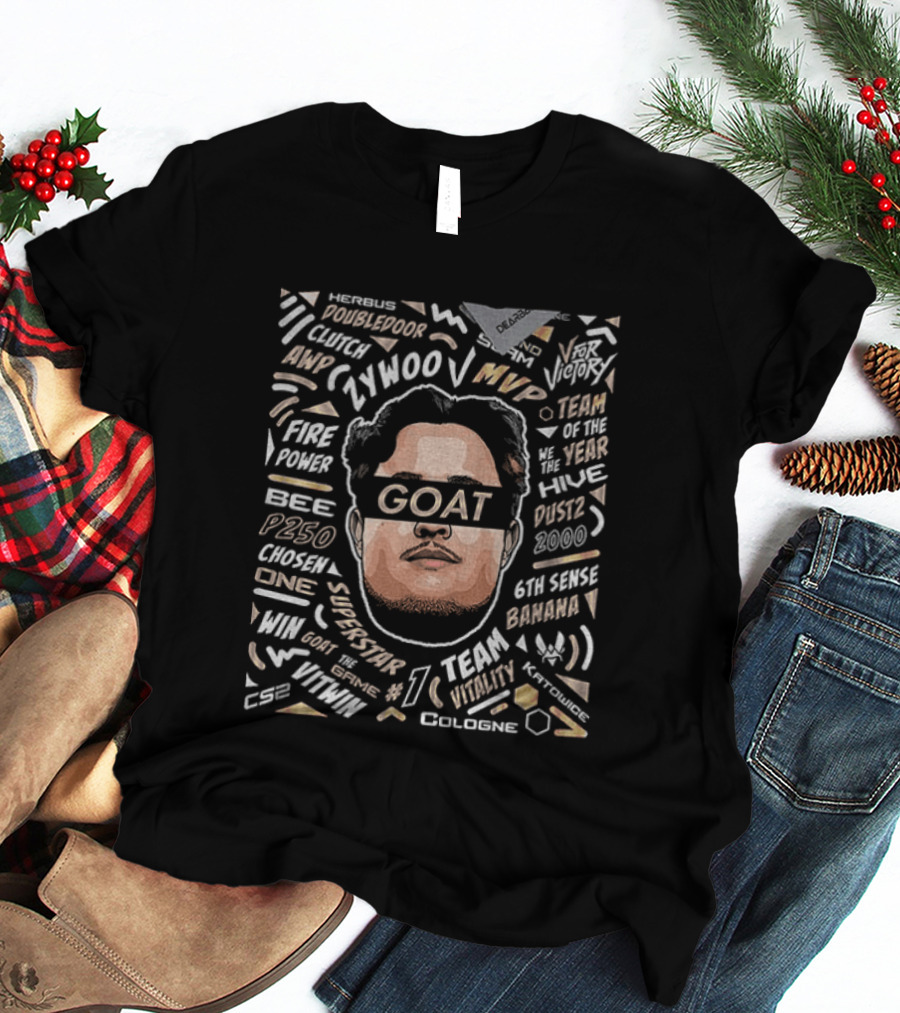 Zywoo Goat Team Vitality MVP Sixth Sense Headshot Clutch Key P250 Powersports T-Shirt
