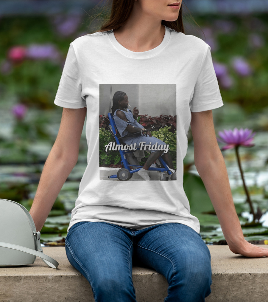 Almost Friday Offset Cigarette Wheelchair Vibes T-Shirt