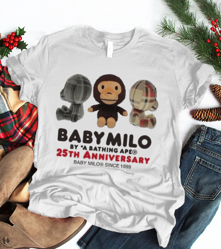 Baby Milo By A Bathing Ape 25th Anniversary Since 1999 Plush Trio T-Shirt