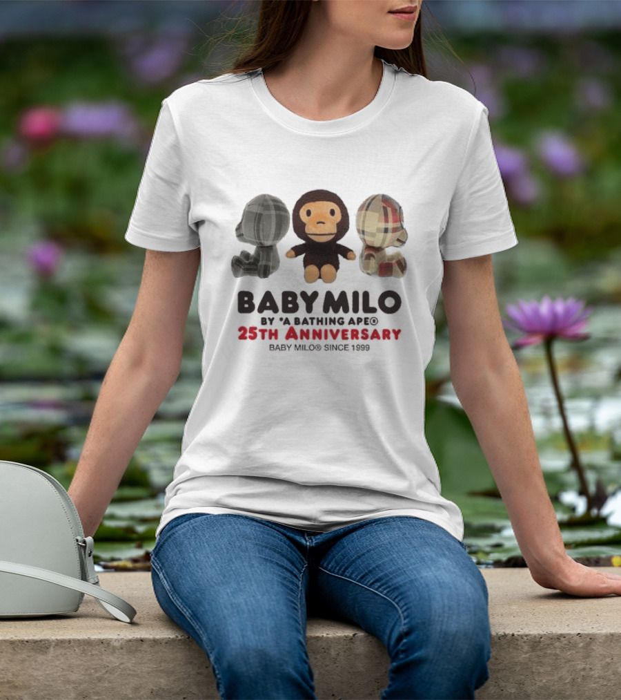 Baby Milo By A Bathing Ape 25th Anniversary Since 1999 Plush Trio T-Shirt