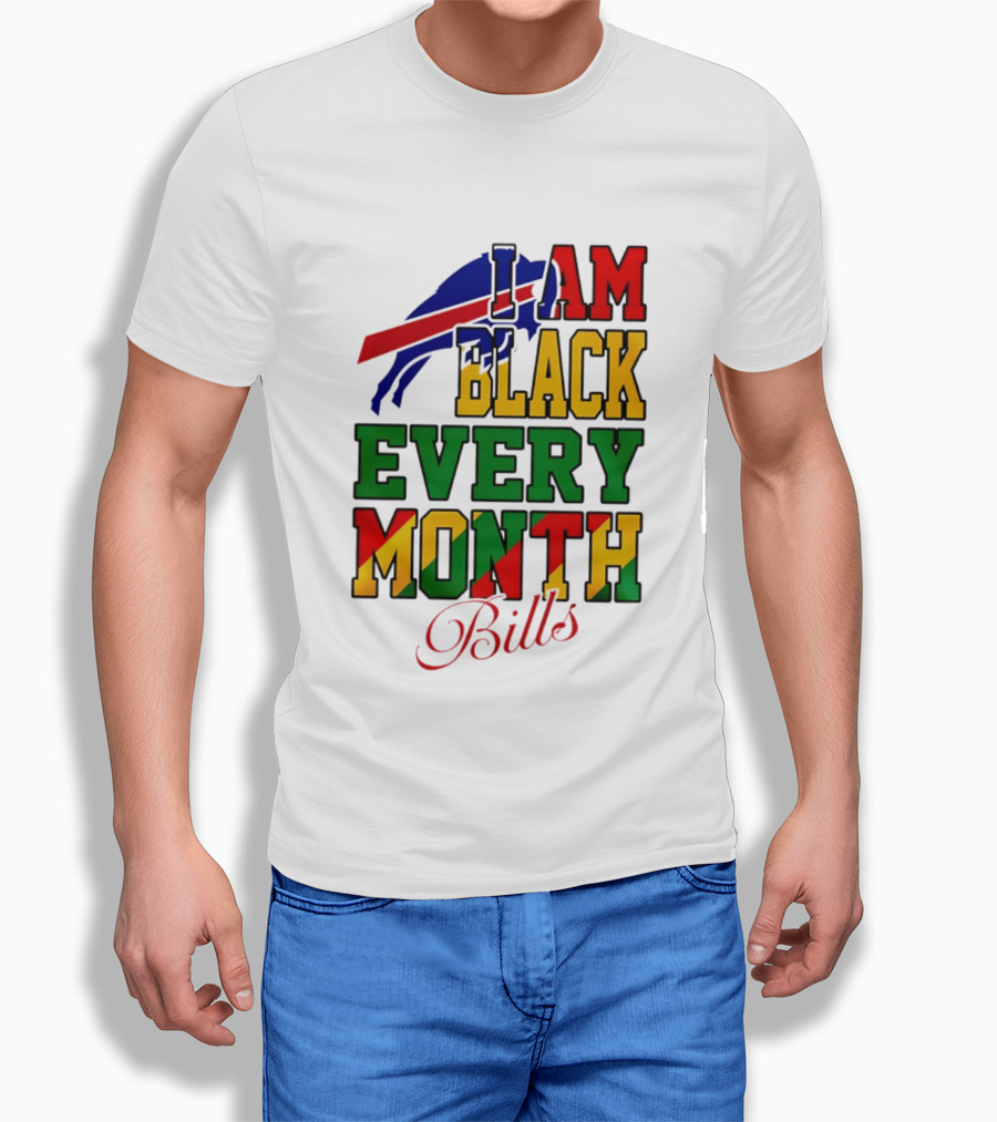 Buffalo Bills I Am Black Every Month Juneteenth Bills T-Shirt