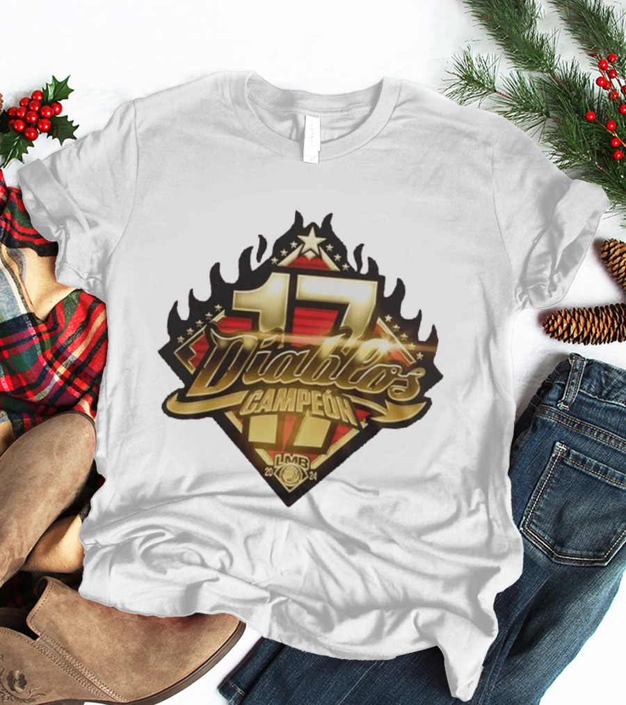 Diablos Rojos Del Mexico 17 Campeon LMB Serie Del Rey 2024 T-Shirt