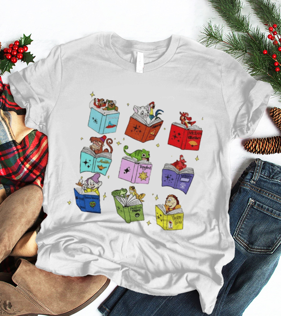 Disney Princess Sidekicks Reading Club Tangled Book Lover T-Shirt