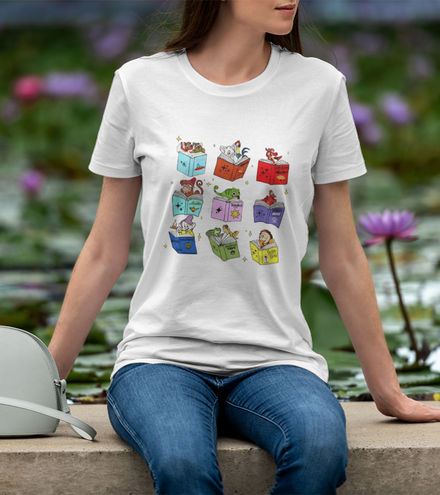 Disney Princess Sidekicks Reading Club Tangled Book Lover T-Shirt