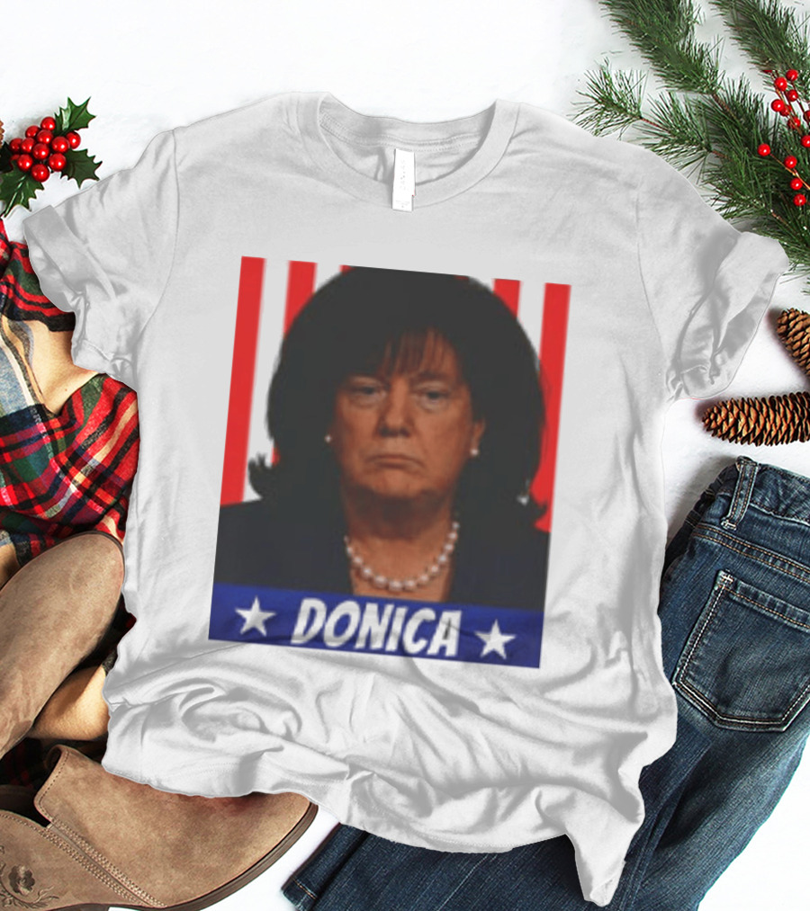 Donica Lewinsky 2025 Campaign Style Stars Red Stripes T-Shirt