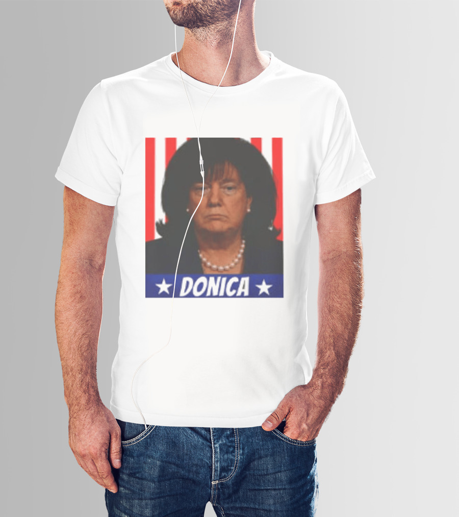 Donica Lewinsky 2025 Campaign Style Stars Red Stripes T-Shirt