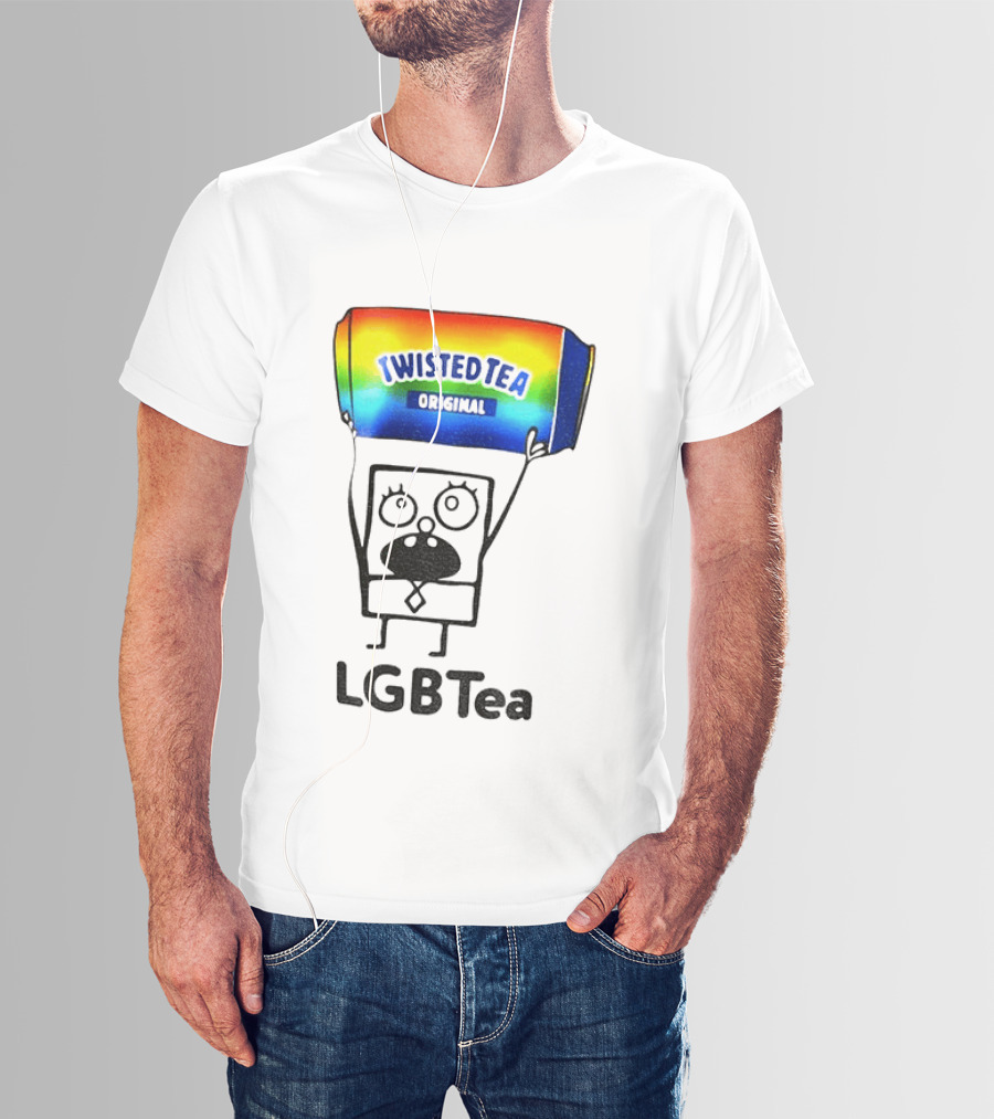 Doodlebob Holding Rainbow Twisted Tea Original LGBTea Pride LGBTQ+ T-Shirt