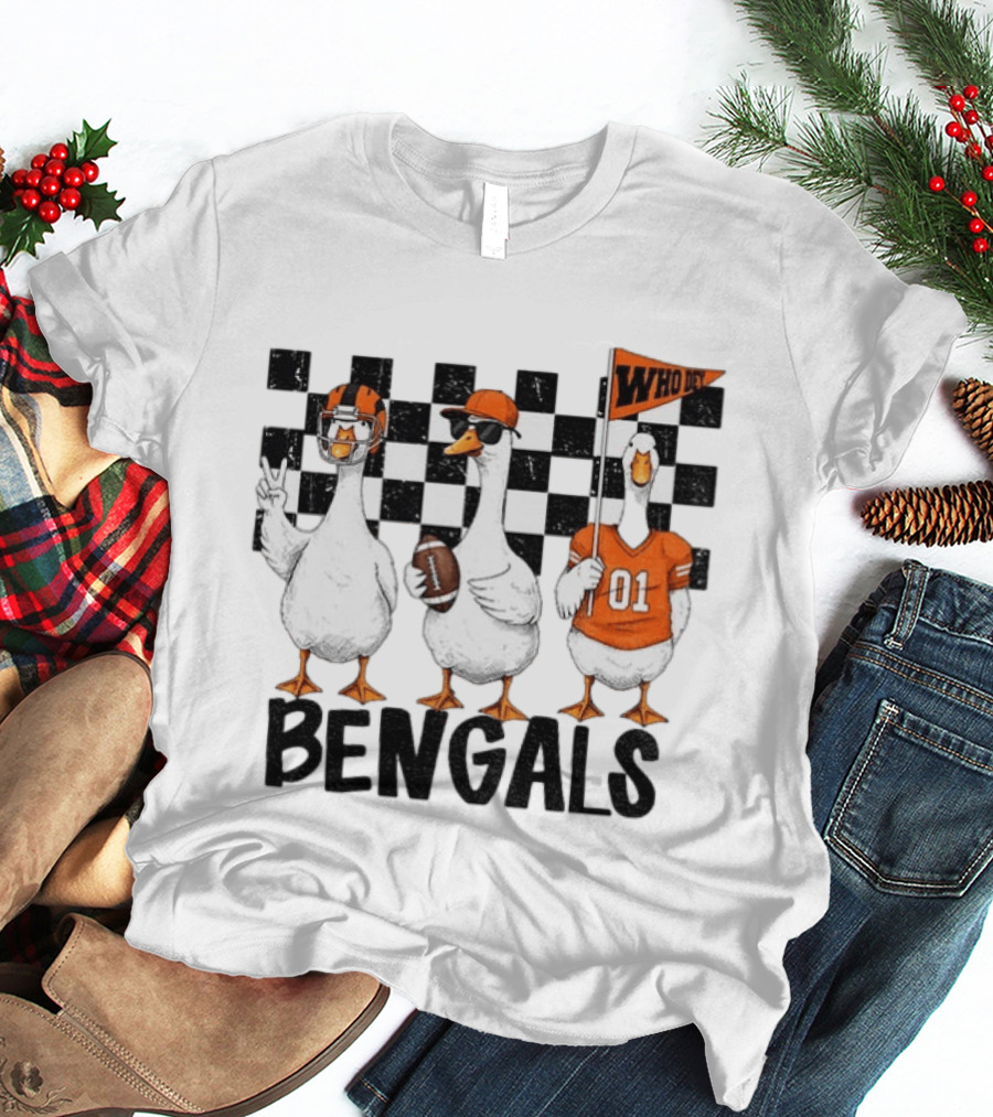 Goose Bengals Who Dey Cincinnati Football Game Day T-Shirt