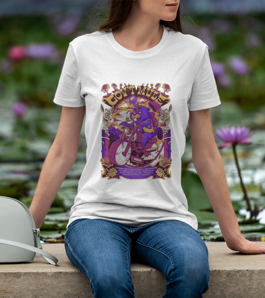 Gov't Mule Summer Tour 2026 Psychedelic Bear Riding Motorcycle Concert Dates And Locations T-Shirt