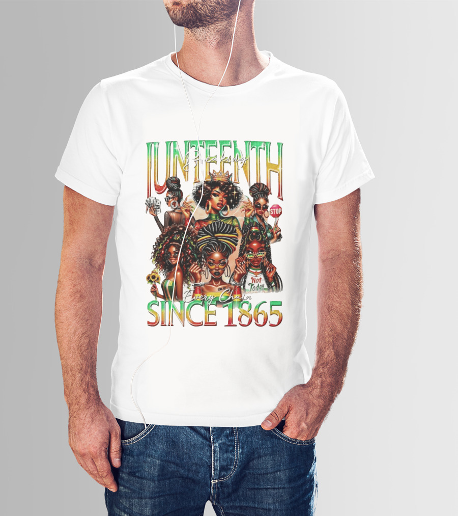 Juneteenth Breaking Every Chain Black Girl Since 1865 T-Shirt