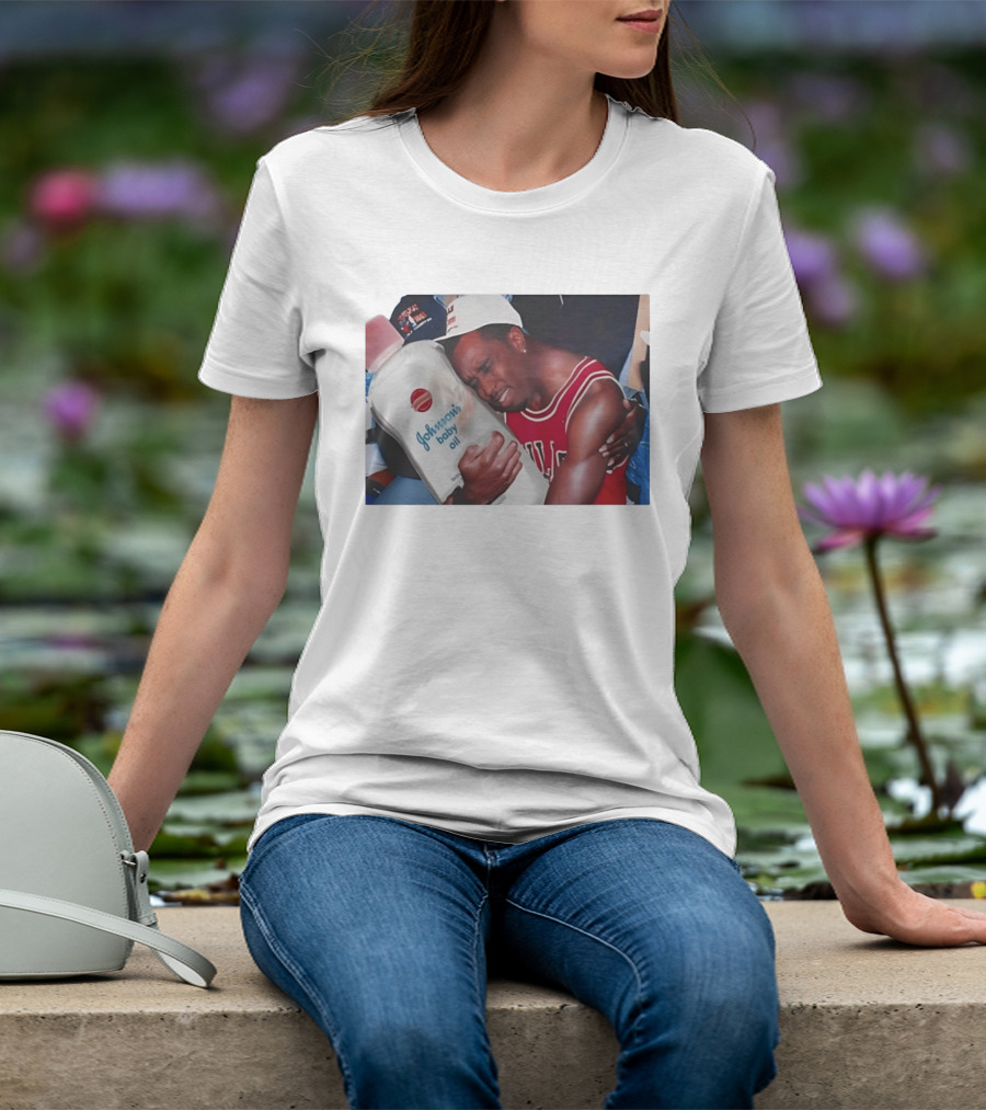 P.Diddy Crying Meme Johnson's Baby Oil Bulls Jersey T-Shirt