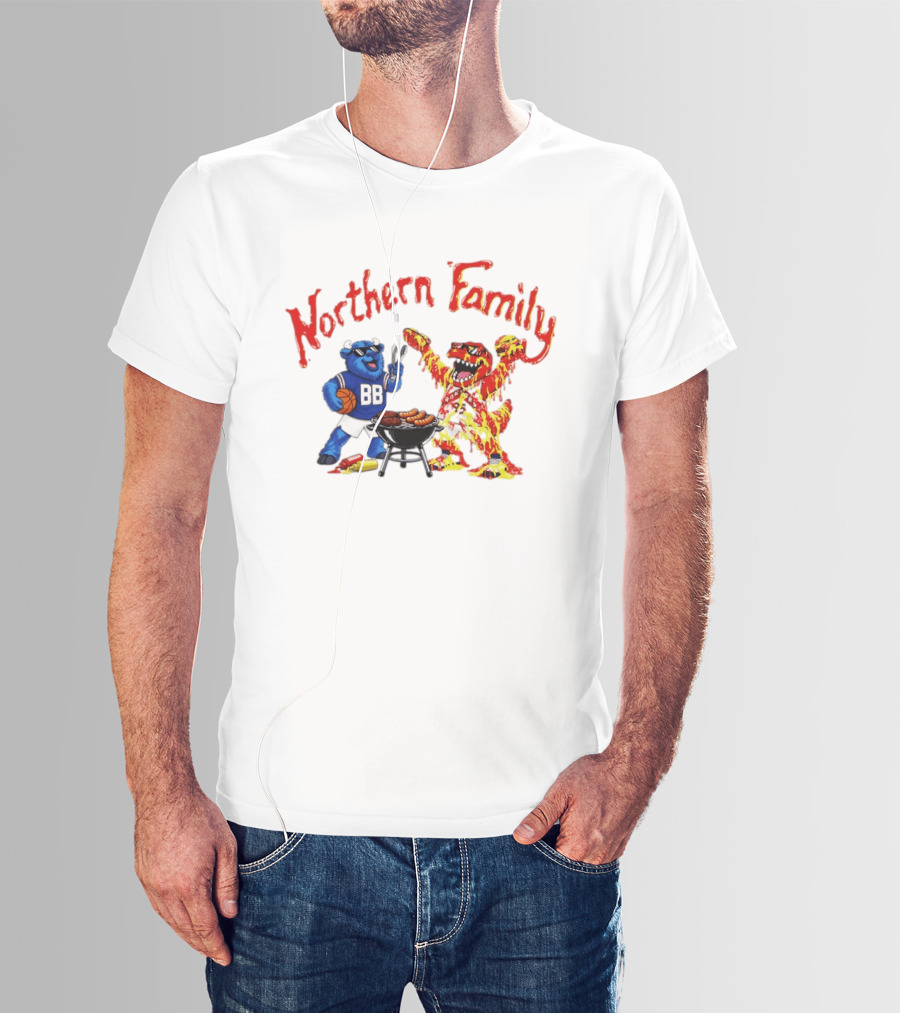 Northern Family BBQ Fun With Raptors And Buffalo Bills T-Shirt